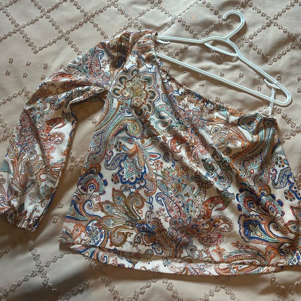Paisley Off-Shoulder Blouse